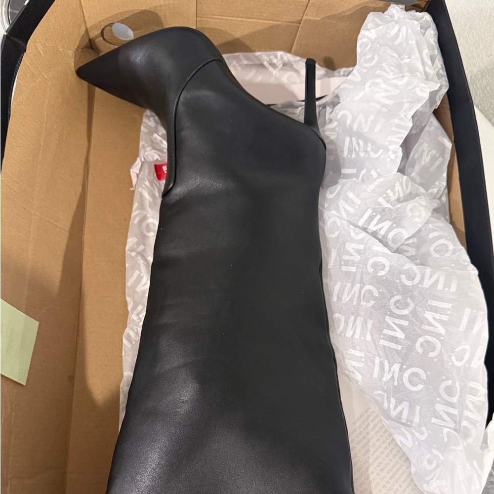 INC International Concepts Sleek Black Over the Knee Boots